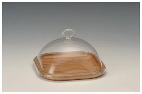 Alkan - Бамбуков поднос за сирена с акрилен капак 21x13x21см. - (ZCP 695)