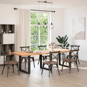 4013208 vidaXL Крака за трапезна маса, U-образни, 3 бр., черни, 90 x (72-73) см, стомана