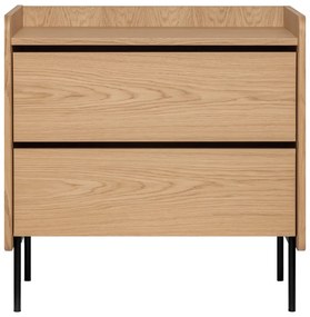 Висок скрин с дъбов декор в естествен цвят 80x82 cm Wrap - Bonami Selection