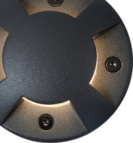 Модерен градински прожектор черен GU10 50mm 4-светлинен ефект IP65 - Cellar