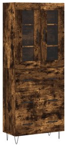 3198438 vidaXL Висок шкаф, опушен дъб, 69,5x34x180 см, инженерно дърво