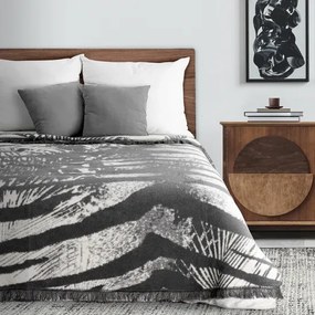 Луксозно одеяло EVA MINGE - сиво с пискюли Ширина: 220 см | Дължина: 240 см