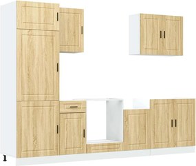 3314784 vidaXL Комплект кухненски шкафове, 7 части, "Porto", дъб сонома, инженерно дърво