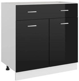 801242 vidaXL Долен шкаф чекмедже Lyon бял гланц 80x46x81,5см инженерно дърво