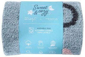 Син ръчно изработен памучен детски килим подходящ за пране ø100 cm Big Big World – Lorena Canals