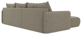 Бежов разтегателен ъглов диван с място за съхранение (ляв ъгъл) Nanea – Makamii