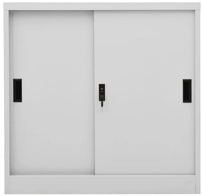 335951 vidaXL Офис шкаф с плъзгаща се врата, светлосив, 90x40x90 см, стомана