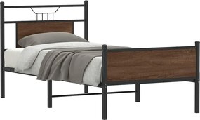 4107027 vidaXL Рамка за легло без матрак кафяв дъб 90x200 см инженерно дърво