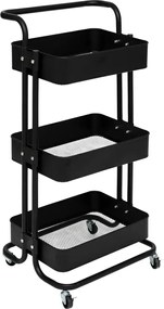 Кухненска количка 5five Black Edition, Черен, Метал, 3 нива