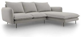 Светлосив ъглов диван, десен ъгъл Vienna - Cosmopolitan Design