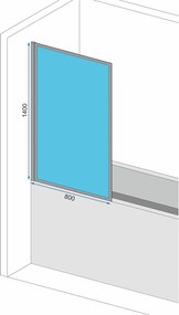 Параван за вана-подвижен Rea Lagos 80 Chrome