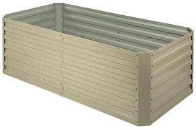 Blumfeldt High Grow Straight Raised, легло за цветя градинско легло 180x60x90cm 970л стомана поцинковано бежово