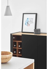 Черен висок скрин от декор от дъб 95x120 cm Arista – Teulat