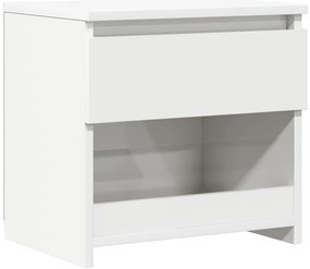 803455 vidaXL Нощно шкафче, бял гланц, 40x30x39 см, инженерно дърво