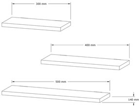 Бял рафт в комплект от 3 бр. Leila - Kalune Design