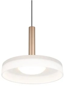 Черно-бяло и златисто LED затъмняващо се висящо осветително тяло със стъклен абажур ø 22 cm Celeste – Trio