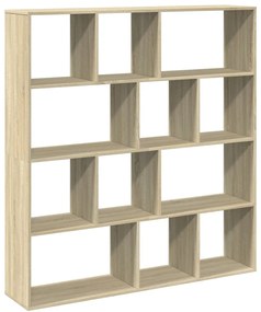 3310309 vidaXL Библиотека, дъб сонома, 132x29x141,5 см, инженерно дърво