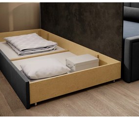 Син/сив шенилов сгъваем/с място за съхранение диван 214 cm Fulgeo – ELTAP