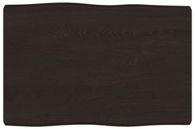 363996 vidaXL Плот за маса тъмнокафяв 60x40x(2-4) см обработен масивен дъб