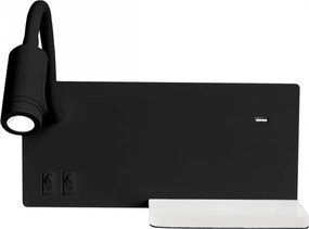 LED стенно осветително тяло SHELF LED/4W+LED/5W+LED/2W/230V черно