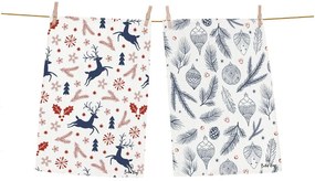 Коледни памучни кърпи за чай в комплект от 2 броя 70x50 cm Christmas Symbols - Butter Kings