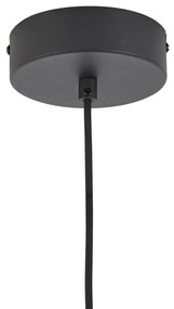 Арт Деко висяща лампа черна с опушено и прозрачно стъкло 5-лампи вкл. LED - Lizzy