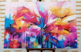 Картина на платно – Абстрактни цветни цветя