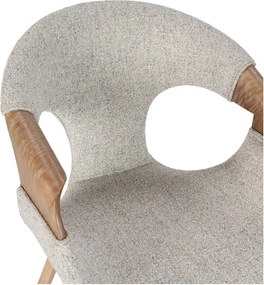 Бежови тапицирани трапезни столове в комплект с подлакътници 2 бр. Elif – MOME