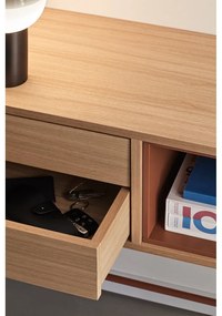 Конзолна маса в тухленочервено с дъбов фурнир Yoko - Teulat