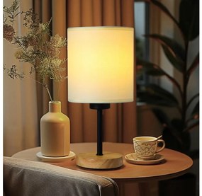 Brilagi - Настолна лампа NUBILA WOOD 1xE27/25W/230V дъб/черен/кремав