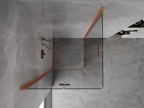Mexen Mist-F Duo сгъваема душ кабина 80 x 80 см, прозрачна, четкана мед - 8A6-080L-080P-65-00