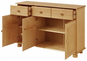 Нисък скрин от масивен бор естествен 116x76 cm Ella – Støraa