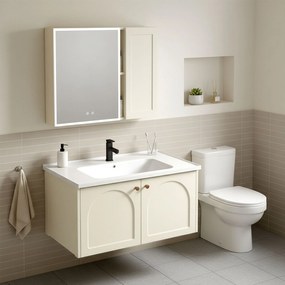 Комплект мебели за баня с мивка Denver 80cm Creme