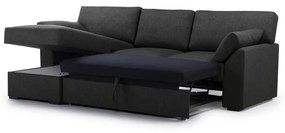 Антрацитен сгъваем ъглов диван (ляв ъгъл) Janson – Scandic