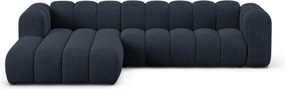 Тъмносин шенилов ъглов диван (ляв ъгъл) Lupine – Micadoni