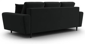 Черен кадифен разтегателен диван с място за съхранение 235 cm Kyoto – Cosmopolitan Design