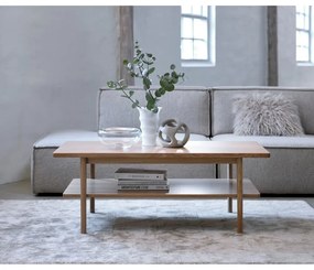 Масичка за кафе с плот в дъбов декор в естествен цвят 60x120 cm Ponza - Unique Furniture