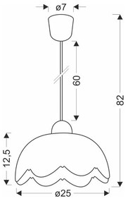 Бяла висяща лампа със стъклен абажур ø 25 cm Bratek - Candellux Lighting