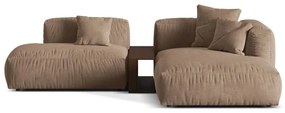 Светлокафяв кадифен модулен ъглов диван (десен ъгъл) Martina – Micadoni