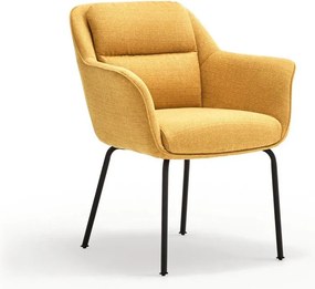 Тапициран трапезен стол с подлакътници в цвят горчица Sadira – Teulat