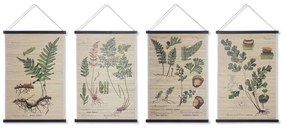 Пластно DKD Home Decor Ботанически растения (4 pcs) (60 x 2 x 90 cm)