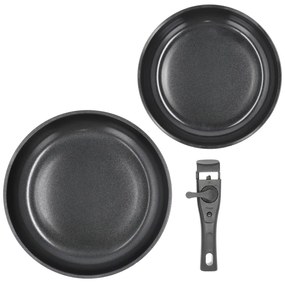 Алуминиев комплект тенджери с подвижна дръжка 2 бр. с незалепващо покритие ø 28 cm – Holm