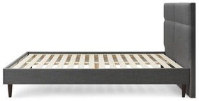 Черно тапицирано двойно легло с решетка 180x200 cm Elyna - Bobochic Paris