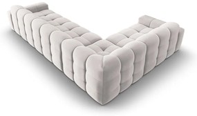 Ъглов диван от светлосиво кадифе (ляв ъгъл) Kendal - Micadoni Home