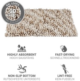 Бежов текстилен килим за баня 60x90 cm Lerici – Wenko