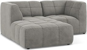 Сив кадифен ъглов диван (ляв ъгъл) Aloha – Makamii