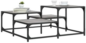 837745 vidaXL Кафе маса, сив сонома, 87,5x87,5x40 см, инженерно дърво