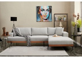 Светлосив ъглов диван (десен ъгъл) Liva – Artie