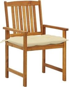 3078195 vidaXL Градински столове с възглавници, 8 бр, акация масив