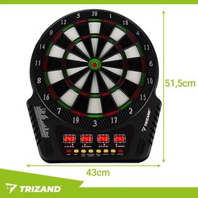Електронен дартс Trizand 26307 с мишена, стрелички и LCD дисплей – Автоматично отчитане